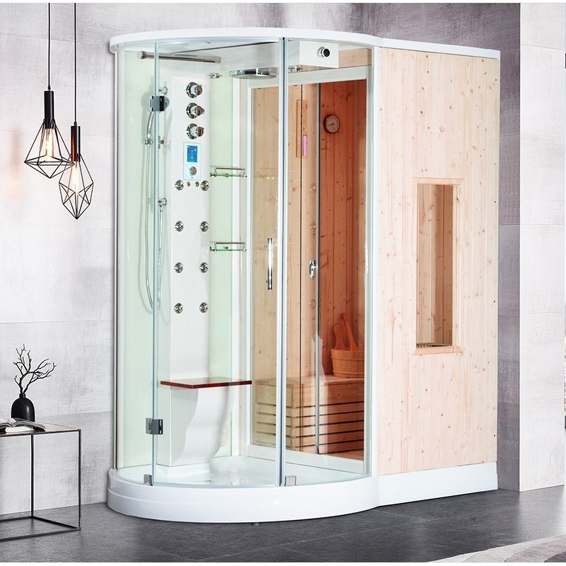 Combi Sauna Douche Hammam Boreal® SH 175 ANGLE A DROITE