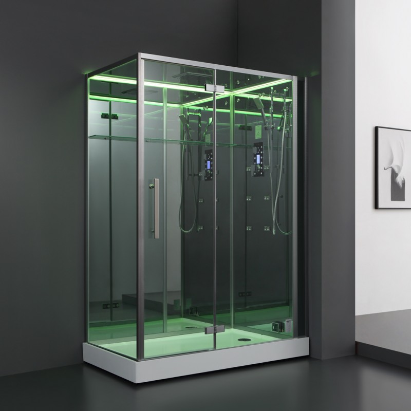 Cabine douche Hammam Archipel® Pro 150D MIROIR (150x90cm) 2 à 3 places