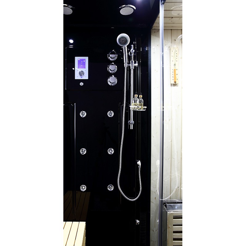 Combi Sauna Douche Hammam Boreal® SH180D Black droite