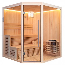 Sauna d'angle Boreal® Baltik 180 - 5 places - 180x180x210 cm