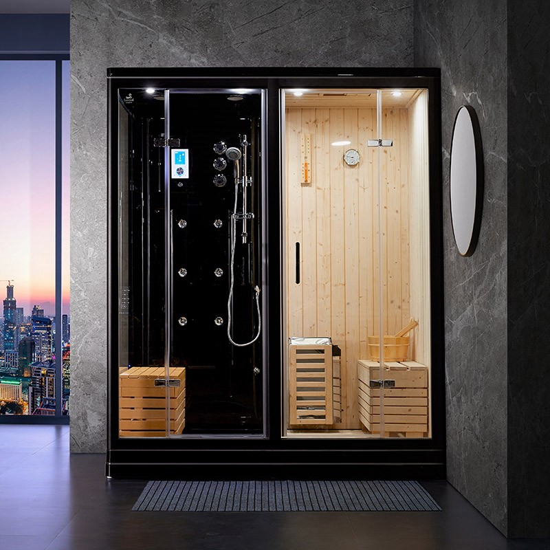 Combi Sauna Douche Hammam Boreal® SH180D Black droite