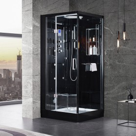 Cabine douche Hammam Archipel® Pro 95G BLACK (95x95cm) - 1 place