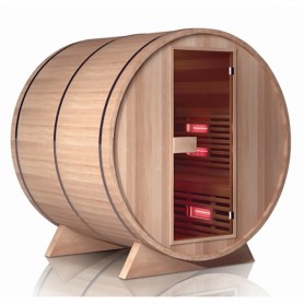 SAUNA INFRAROUGE EXTÉRIEUR EN CÈDRE ROUGE BOREAL® TRC IR CONCEPT - TONNEAU BARREL 180 * 180