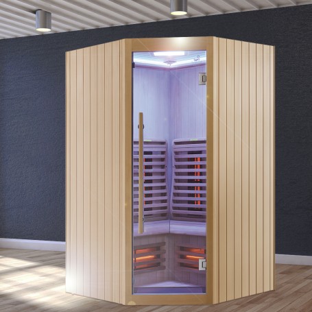 Sauna Infrarouge Boreal® Signature 130C d'Angle à Spectre Complet