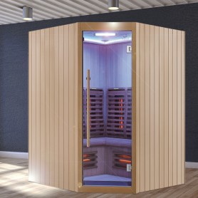 Sauna Infrarouge Boreal® Signature 150C d'Angle à Spectre Complet