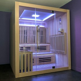Sauna Combi Boreal® Elégance 5 - 180x180 Infrarouge + Vapeur