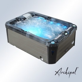 Spa 2 places allongées Archipel® GT2 PRO MAX BLACK - Spa Thérapeutique Balboa 210x148