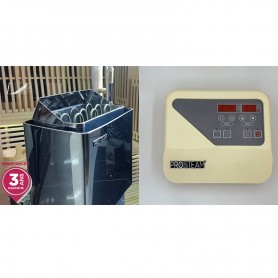 Pôele pour sauna Pro Steam® 4.5kW INOX à commande déportée + panneau de commande OFFERT