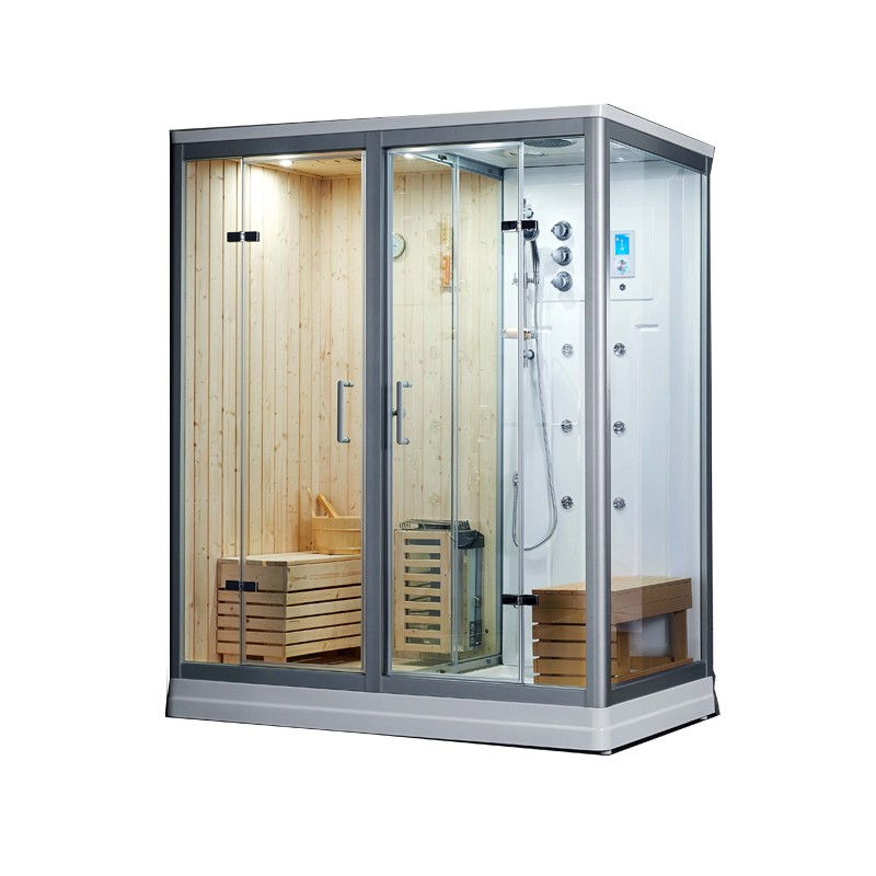 Combi Sauna Douche Hammam Boreal® SH180G Blanc Gauche