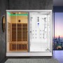 Combi Sauna Infrarouge Douche Hammam Boreal® IR-H 220G - gauche