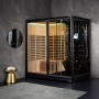 Combi Sauna Infrarouge Douche Hammam Boreal® IRH-220G BLACK - gauche