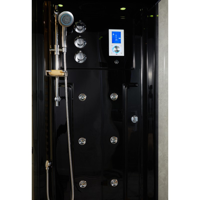 Combi Sauna Douche Hammam Boreal® SH180D Black droite
