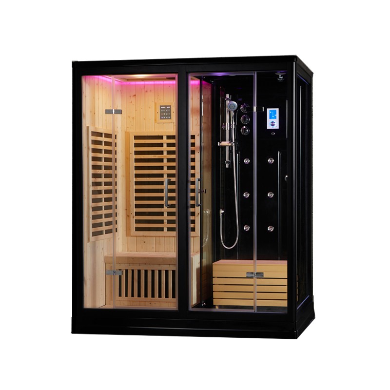 Combi Sauna Douche Hammam Boreal® SH180D Black droite