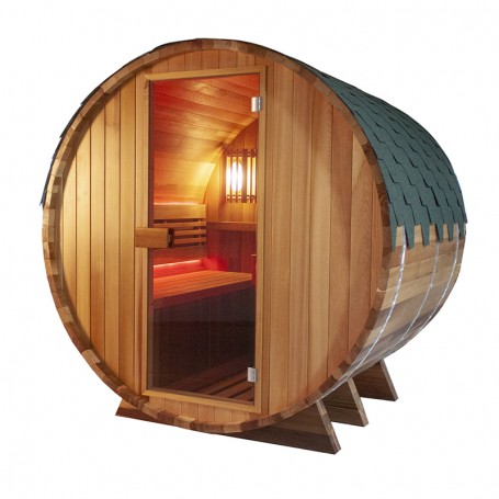 Sauna extérieur en Cèdre rouge Boreal® TRC - Tonneau Barrel 180 * 180