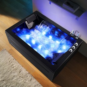 Baignoire balneo NIAGARA DUO BLACK 2 places ARCHIPEL® -180x126