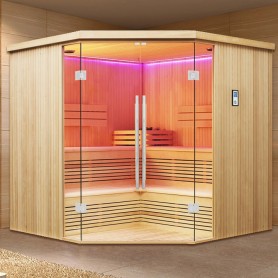 Sauna d'angle Boreal® Evasion Club PRO 214C - 5 à 7 places - 214*214*210