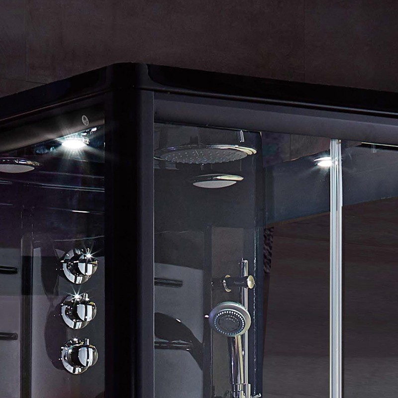 Cabine douche hammam Boreal® HDUO Black Edition 90*115*220H