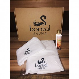Kit bien-être BOREAL  - 2 serviettes et 1 huile essentielle