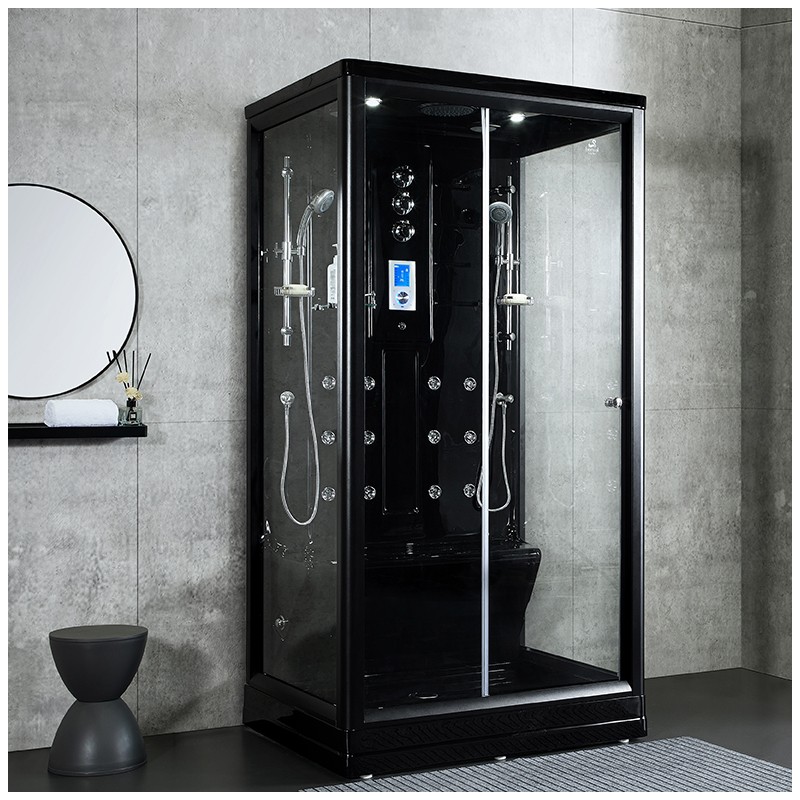 Cabine douche hammam Boreal® HDUO Black Edition 90*115*220H