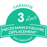 garantie 3 ans pièce et main d'oeuvre