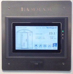 console digitale déportée tactile pour hammam